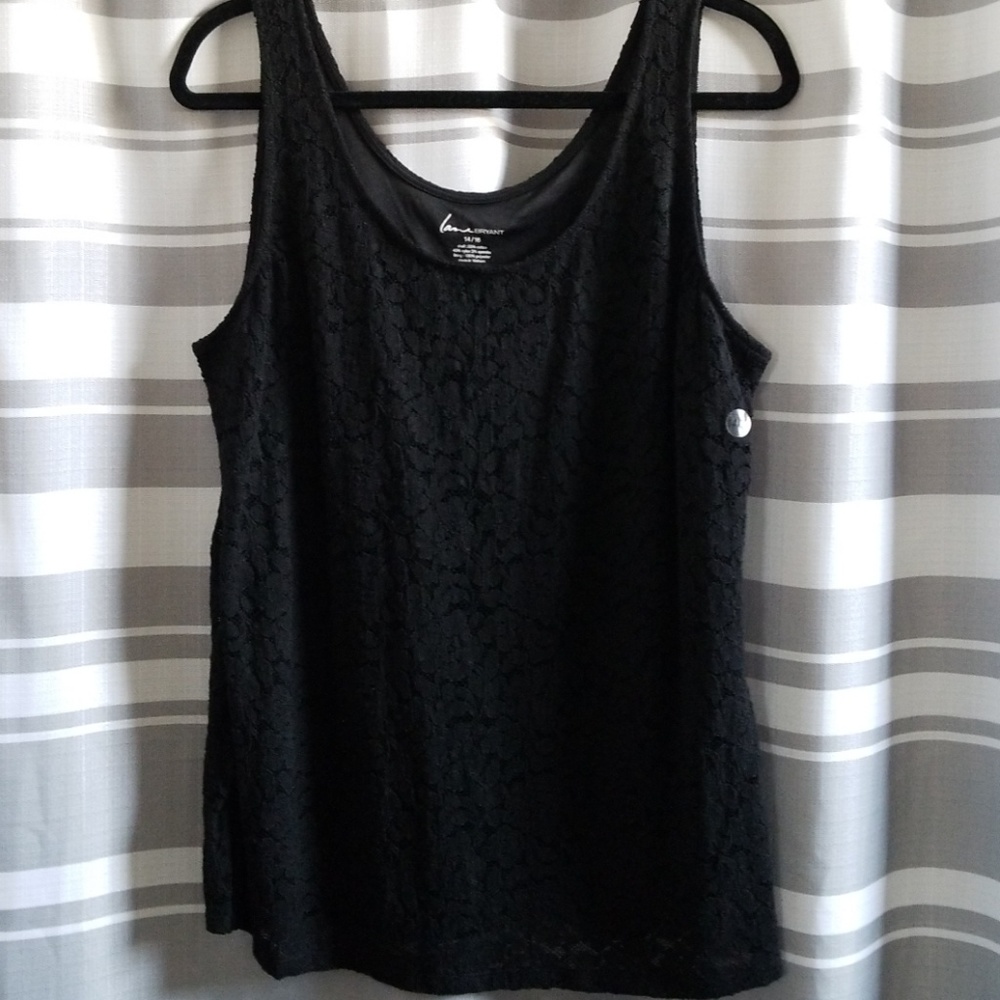 NWT lane Bryant  black lace tank sz 14/16